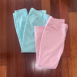 Old Navy Women Pink & Mint “Wow Super Skinny” Pants